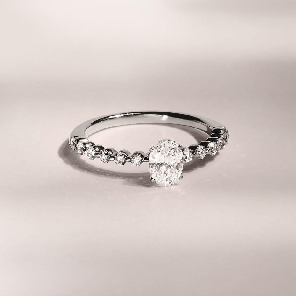 Solstice Oval Cut 0.80ct Lab Diamond Engagement Ring F/VS in 9k White Gold