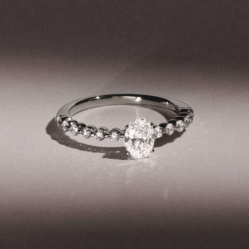 Solstice Oval Cut 0.80ct Lab Diamond Engagement Ring F/VS in 9k White Gold
