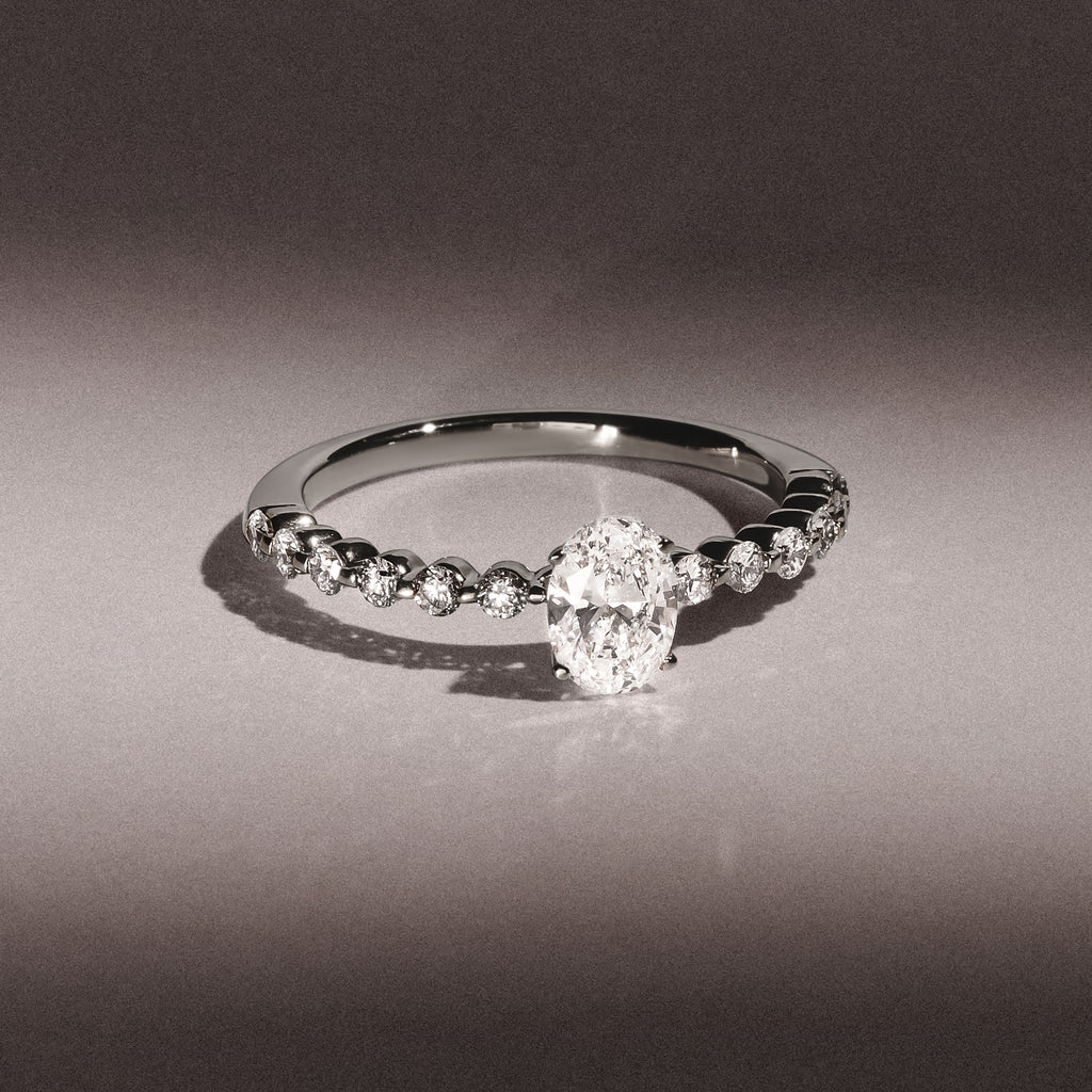 Solstice Oval Cut 0.80ct Lab Diamond Engagement Ring F/VS in 9k White Gold