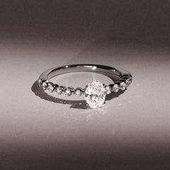 Solstice Oval Cut 0.80ct Lab Diamond Engagement Ring F/VS in 9k White Gold