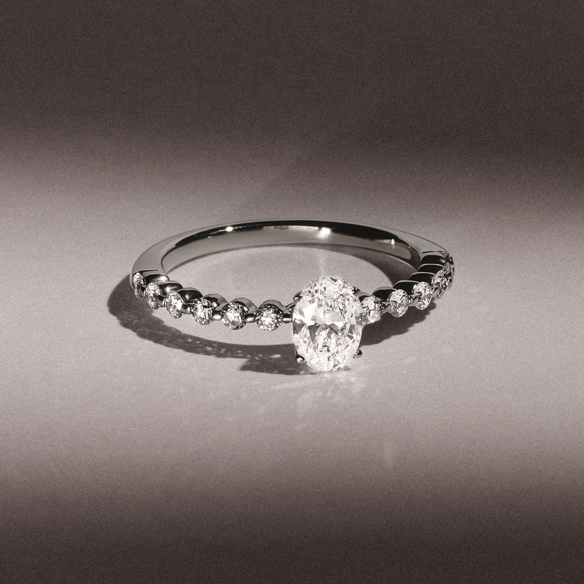 Solstice Oval Cut 0.80ct Lab Diamond Engagement Ring F/VS in 9k White Gold