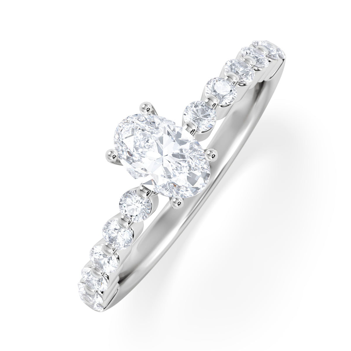Solstice Oval Cut 0.80ct Lab Diamond Engagement Ring F/VS in 9k White Gold