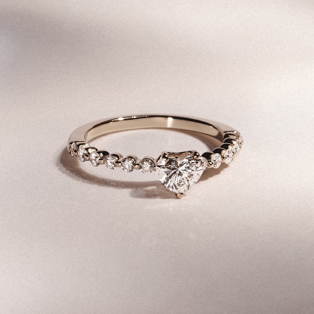 Solstice Heart Cut 0.80ct Lab Diamond Engagement Ring F/VS in 9k Gold