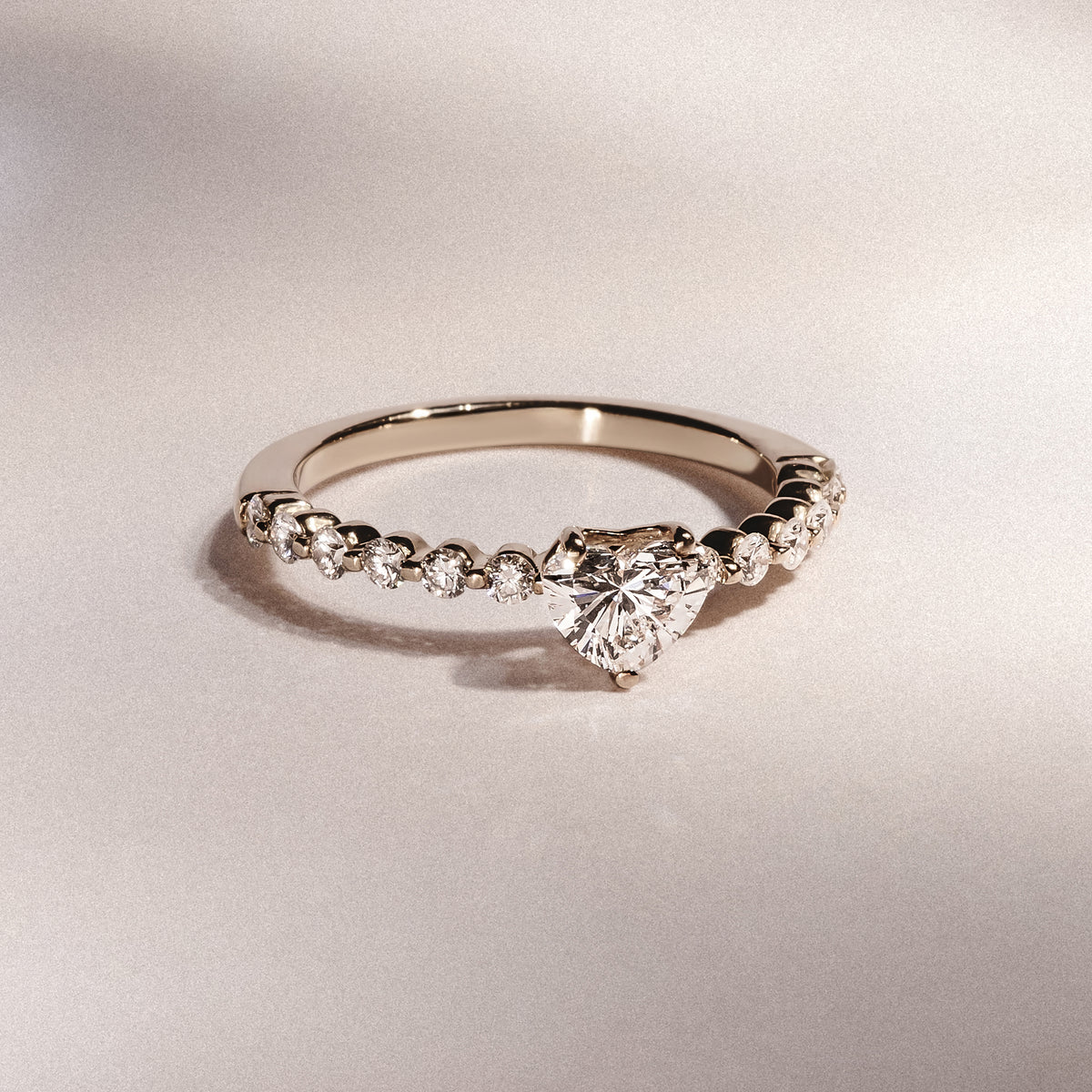 Solstice Heart Cut 0.80ct Lab Diamond Engagement Ring F/VS in 9k Gold
