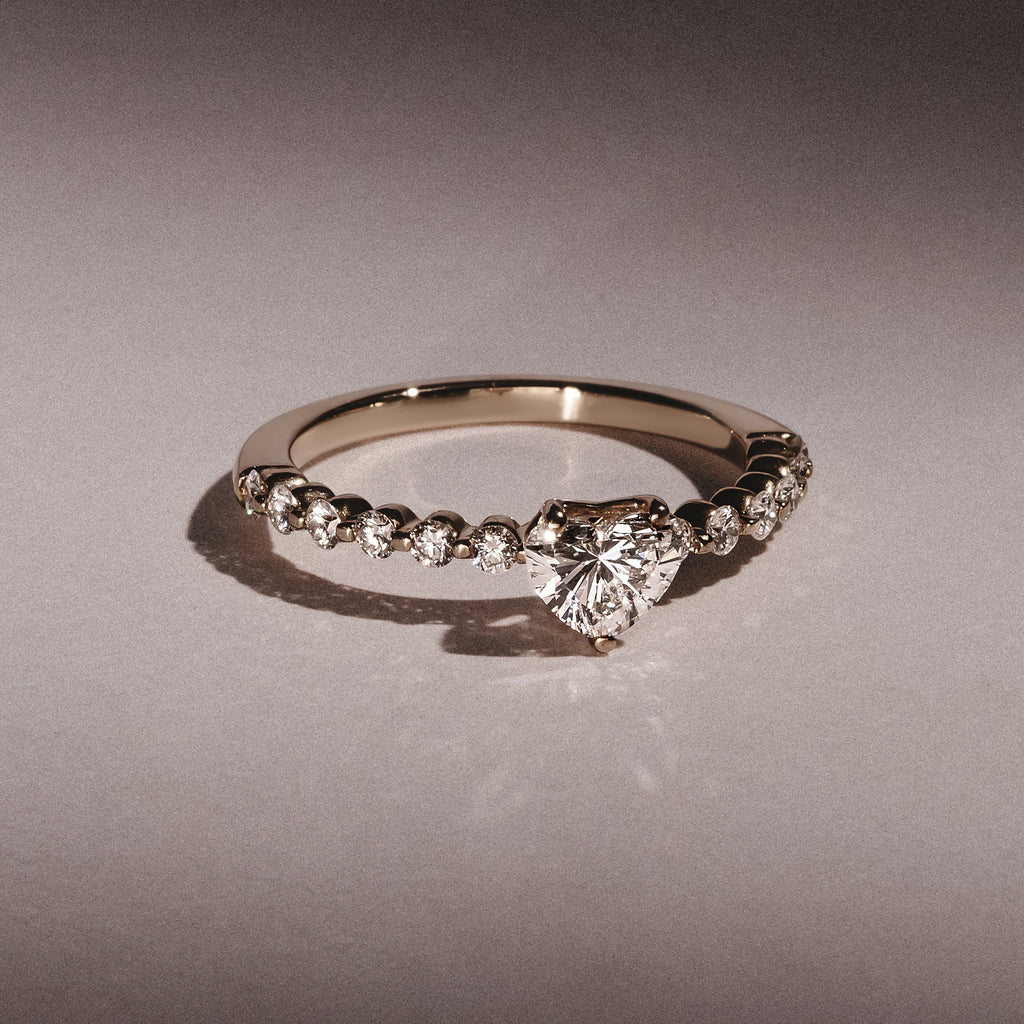 Solstice Heart Cut 0.80ct Lab Diamond Engagement Ring F/VS in 9k Gold