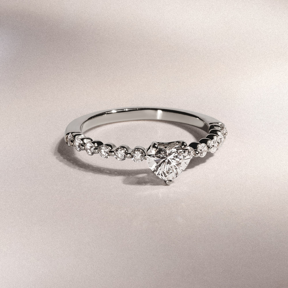 Solstice Heart Cut 0.80ct Lab Diamond Engagement Ring F/VS in 9k White Gold