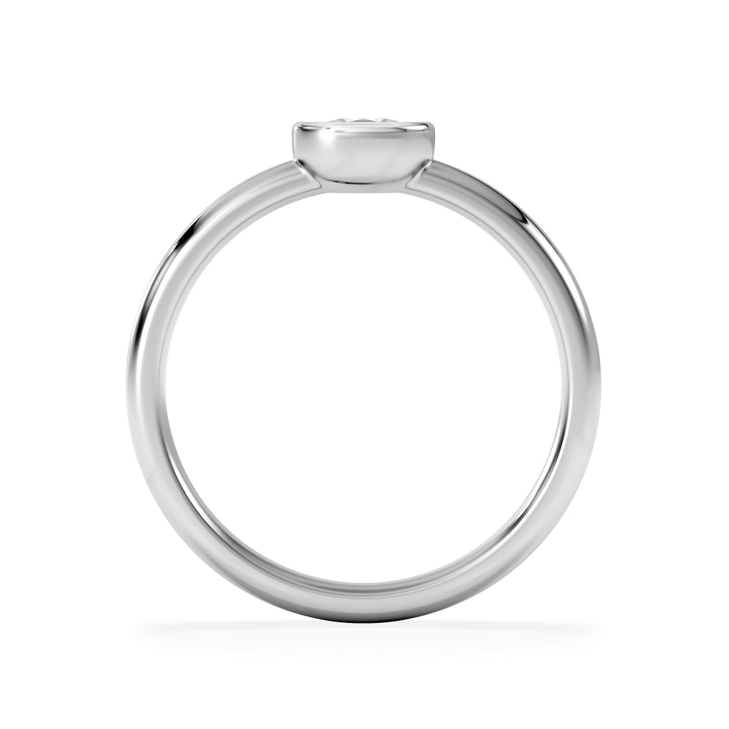 Horizon Oval Cut Lab Diamond Solitaire Ring 0.25ct H/SI in 9K White Gold
