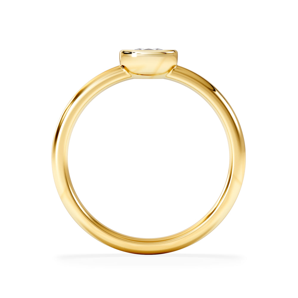 Horizon Oval Cut Lab Diamond Solitaire Ring 0.25ct H/SI in 18k Gold Vermeil