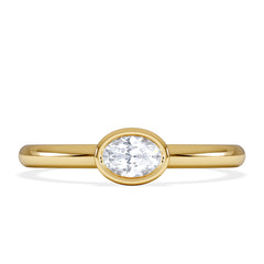 Horizon Oval Cut Lab Diamond Solitaire Ring 0.25ct H/SI in 9K Gold