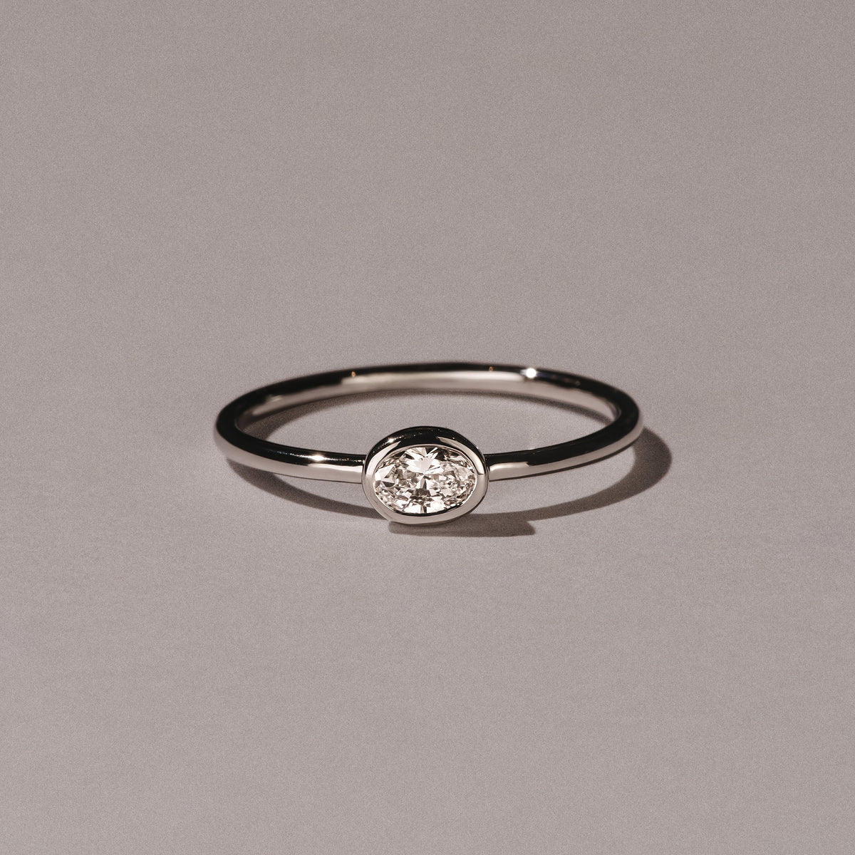 Horizon Oval Cut Lab Diamond Solitaire Ring 0.25ct H/SI in 925 Silver