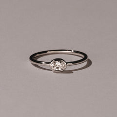 Horizon Oval Cut Lab Diamond Solitaire Ring 0.25ct H/SI in 9K White Gold