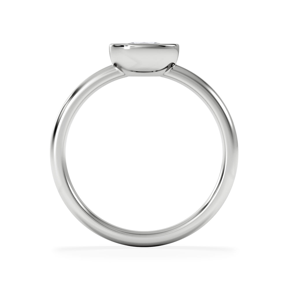 Horizon Oval Cut Lab Diamond Solitaire Ring 0.50ct H/SI in 9K White Gold