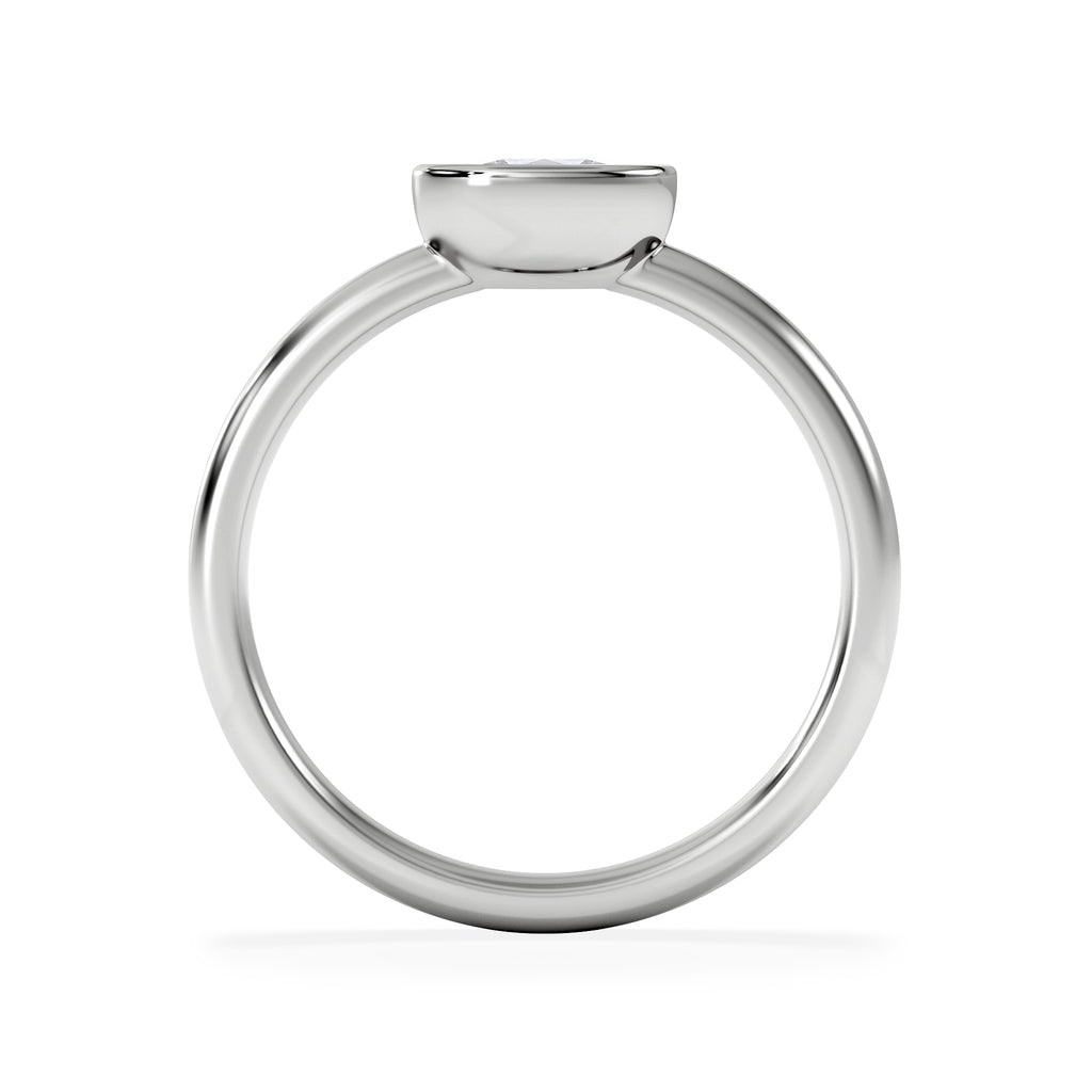Horizon Oval Cut Lab Diamond Solitaire Ring 0.50ct H/SI in 9K White Gold
