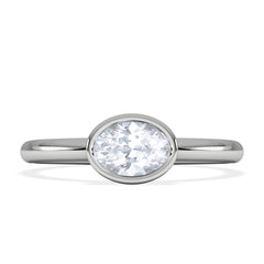 Horizon Oval Cut Lab Diamond Solitaire Ring 0.50ct H/SI in 9K White Gold