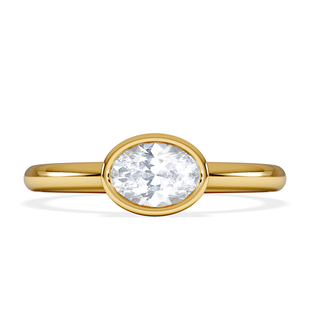 Horizon Oval Cut Lab Diamond Solitaire Ring 0.50ct H/SI in 9K Gold