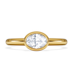 Horizon Oval Cut Lab Diamond Solitaire Ring 0.50ct H/SI in 9K Gold