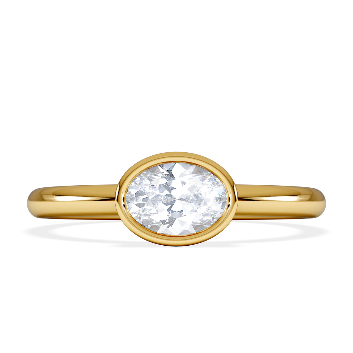 Horizon Oval Cut Lab Diamond Solitaire Ring 0.50ct H/SI in 9K Gold