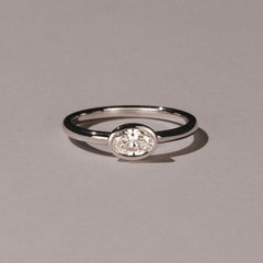 Horizon Oval Cut Lab Diamond Solitaire Ring 0.50ct H/SI in 9K White Gold
