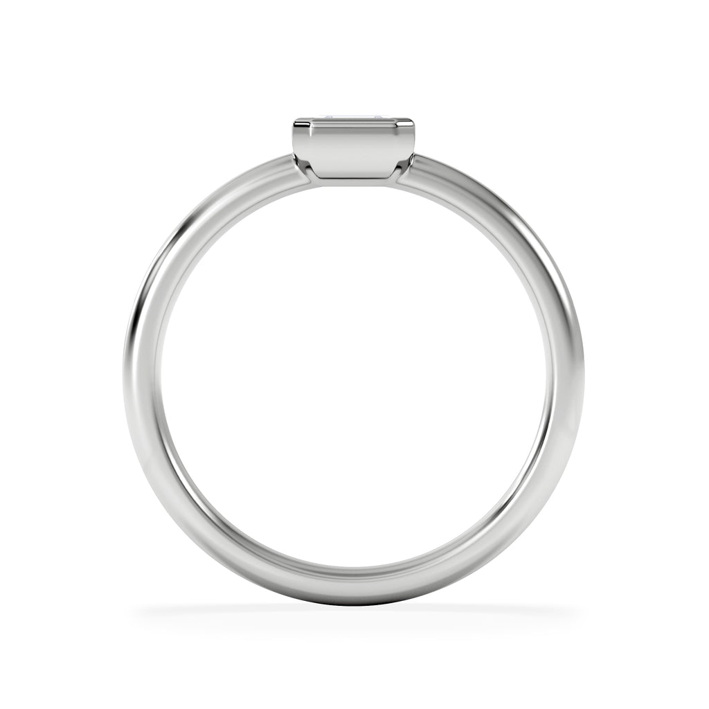 Horizon Emerald Cut Lab Diamond Solitaire Ring 0.25ct H/SI in 925 Silver
