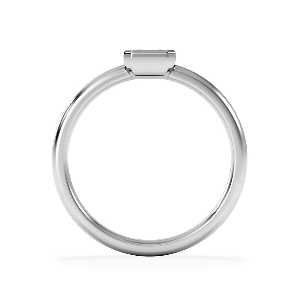 Horizon Emerald Cut Lab Diamond Solitaire Ring 0.25ct H/SI in 9K White Gold