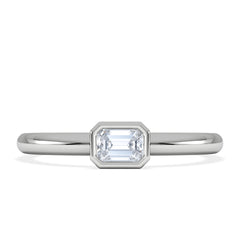 Horizon Emerald Cut Lab Diamond Solitaire Ring 0.25ct H/SI in 925 Silver