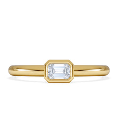 Horizon Emerald Cut Lab Diamond Solitaire Ring 0.25ct H/SI in 18k Gold Vermeil