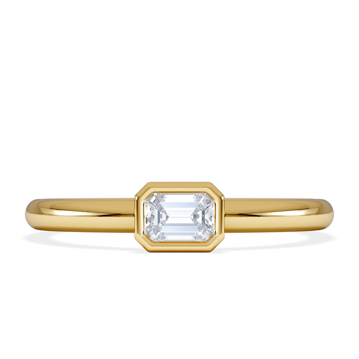 Horizon Emerald Cut Lab Diamond Solitaire Ring 0.25ct H/SI in 18k Gold Vermeil