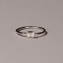 Horizon Emerald Cut Lab Diamond Solitaire Ring 0.25ct H/SI in 925 Silver