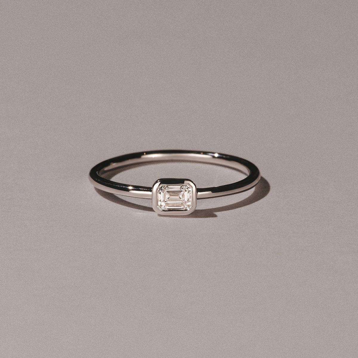 Horizon Emerald Cut Lab Diamond Solitaire Ring 0.25ct H/SI in 925 Silver