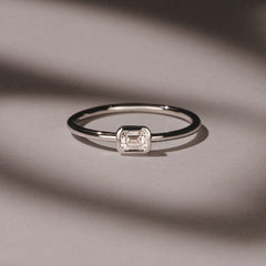 Horizon Emerald Cut Lab Diamond Solitaire Ring 0.25ct H/SI in 925 Silver