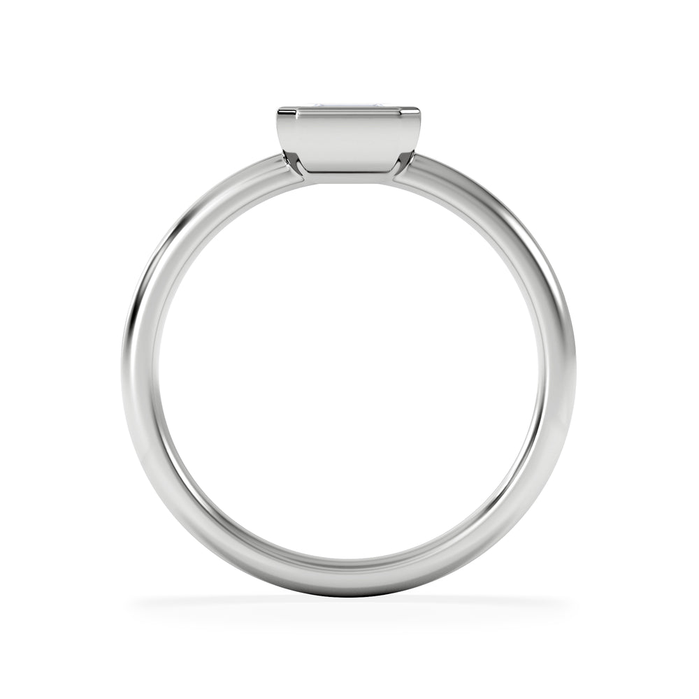 Horizon Emerald Cut Lab Diamond Solitaire Ring 0.50ct H/SI in 9K White Gold