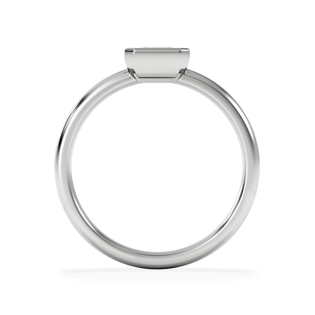 Horizon Emerald Cut Lab Diamond Solitaire Ring 0.50ct H/SI in 9K White Gold