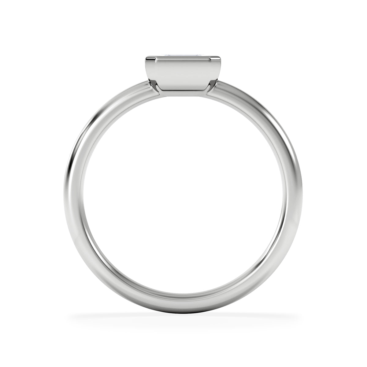 Horizon Emerald Cut Lab Diamond Solitaire Ring 0.50ct H/SI in 9K White Gold