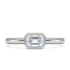 Horizon Emerald Cut Lab Diamond Solitaire Ring 0.50ct H/SI in 9K White Gold