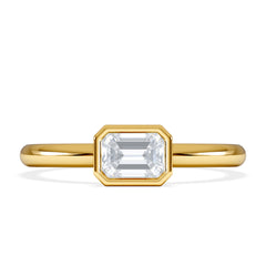 Horizon Emerald Cut Lab Diamond Solitaire Ring 0.50ct H/SI in 9K Gold