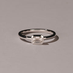 Horizon Emerald Cut Lab Diamond Solitaire Ring 0.50ct H/SI in 9K White Gold