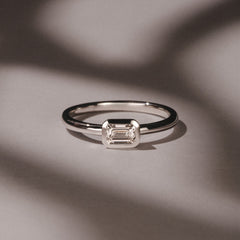 Horizon Emerald Cut Lab Diamond Solitaire Ring 0.50ct H/SI in 9K White Gold