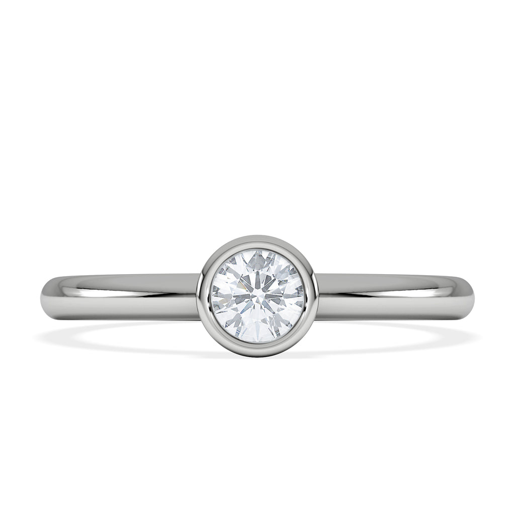 Horizon Round Cut Lab Diamond Solitaire Ring 0.25ct H/SI in 9K White Gold
