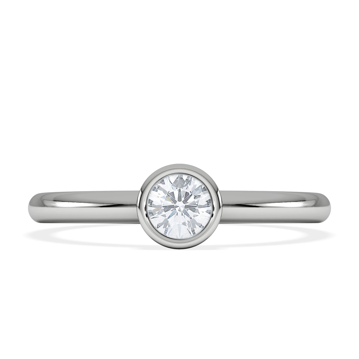 Horizon Round Cut Lab Diamond Solitaire Ring 0.25ct H/SI in 9K White Gold