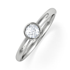 Horizon Round Cut Lab Diamond Solitaire Ring 0.25ct H/SI in 9K White Gold
