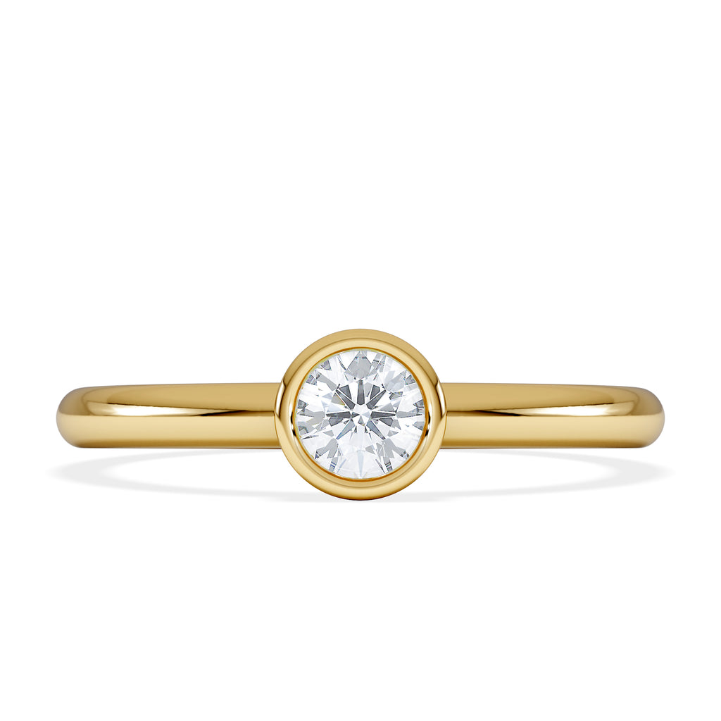 Horizon Round Cut Lab Diamond Solitaire Ring 0.25ct H/SI in 18k Gold Vermeil