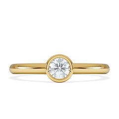 Horizon Round Cut Lab Diamond Solitaire Ring 0.25ct H/SI in 18k Gold Vermeil