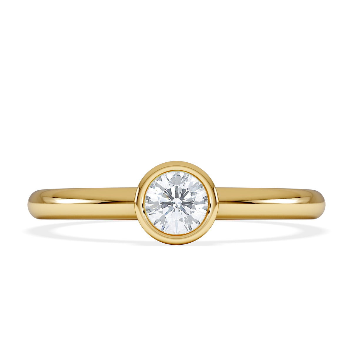 Horizon Round Cut Lab Diamond Solitaire Ring 0.25ct H/SI in 9K Gold