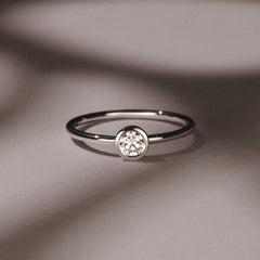 Horizon Round Cut Lab Diamond Solitaire Ring 0.25ct H/SI in 9K White Gold