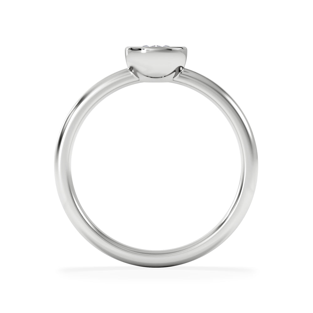 Horizon Round Cut Lab Diamond Solitaire Ring 0.50ct H/SI in 9K White Gold