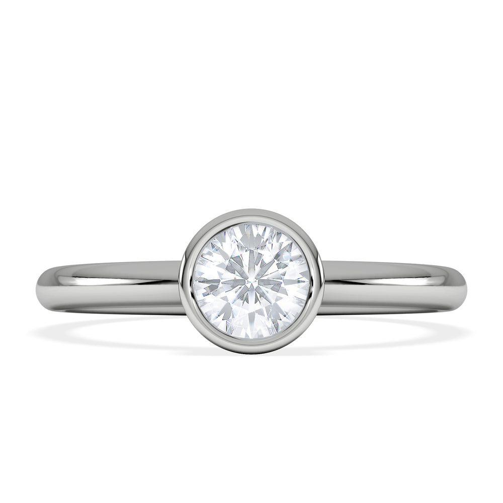 Horizon Round Cut Lab Diamond Solitaire Ring 0.50ct H/SI in 9K White Gold