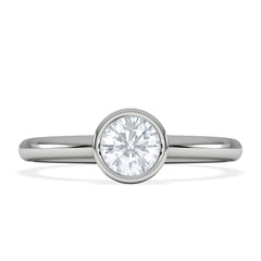 Horizon Round Cut Lab Diamond Solitaire Ring 0.50ct H/SI in 9K White Gold