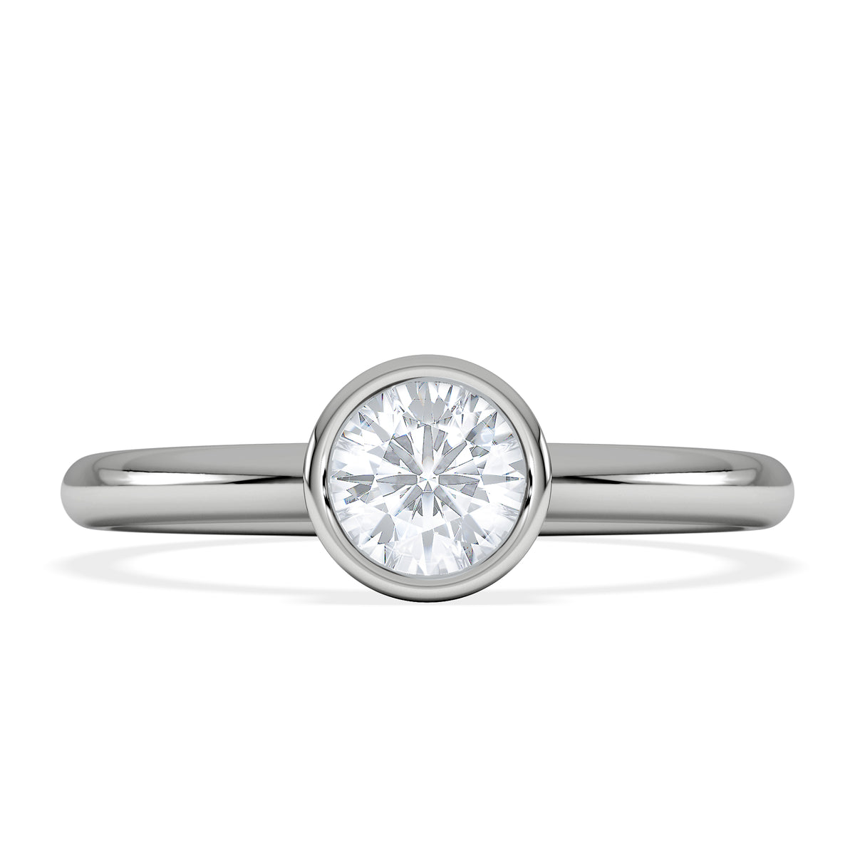 Horizon Round Cut Lab Diamond Solitaire Ring 0.50ct H/SI in 9K White Gold