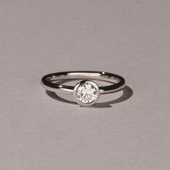 Horizon Round Cut Lab Diamond Solitaire Ring 0.50ct H/SI in 9K White Gold