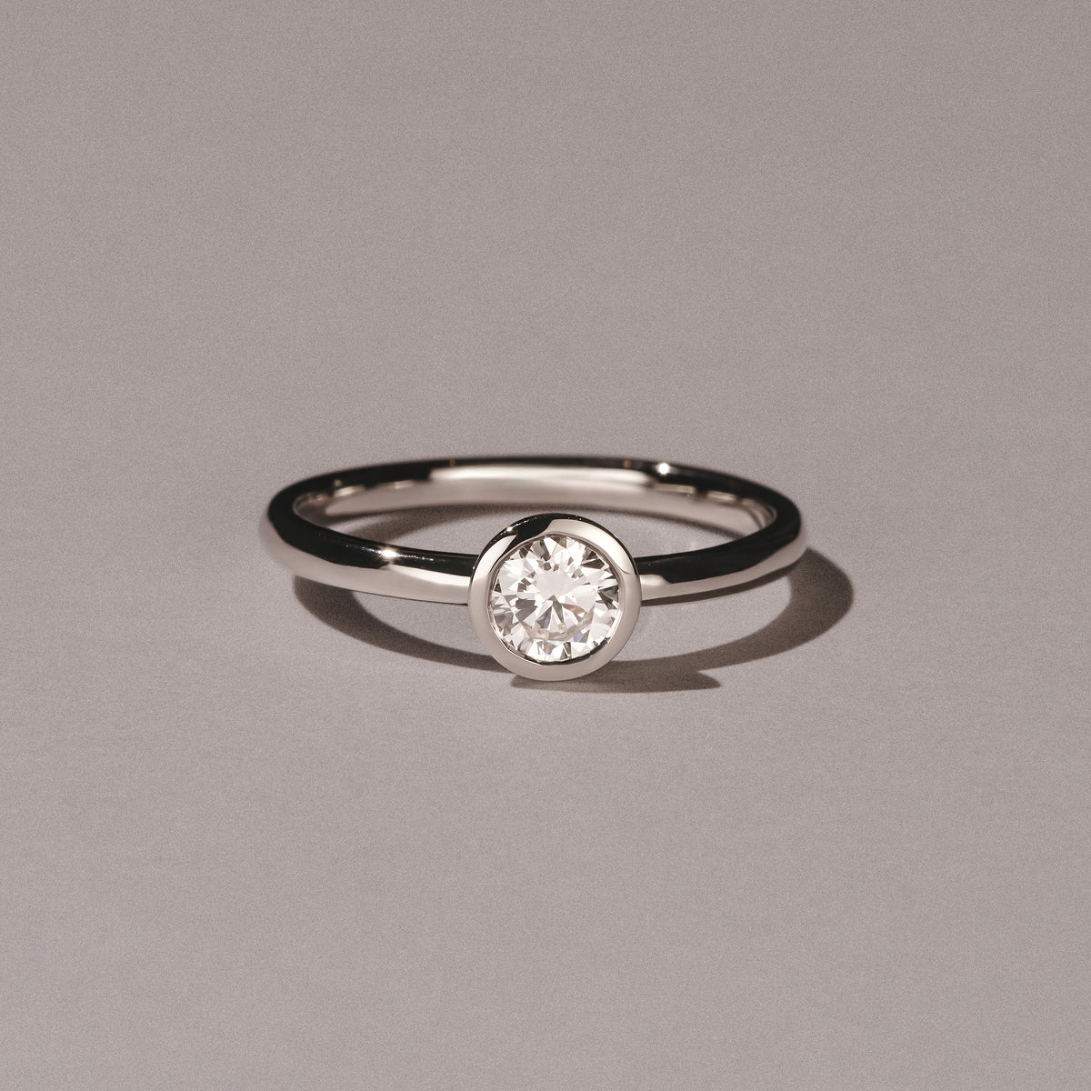 Horizon Round Cut Lab Diamond Solitaire Ring 0.50ct H/SI in 9K White Gold